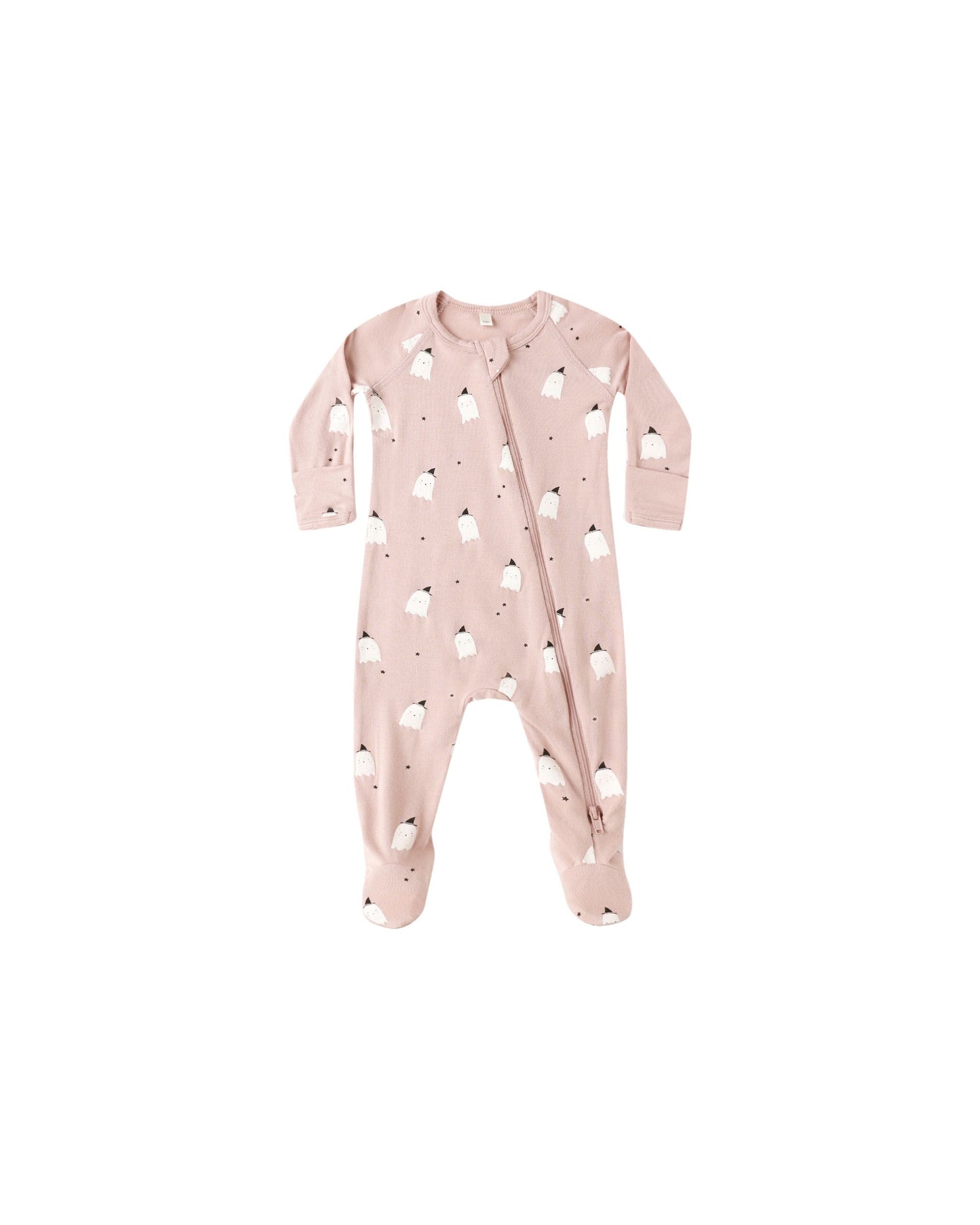 Bamboo Zip Footie Pink Ghosts