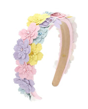 Load image into Gallery viewer, Multi Leather Flower Crystalized Headband
