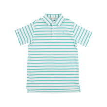 Load image into Gallery viewer, Prim and Proper Polo Turks Teal stripe
