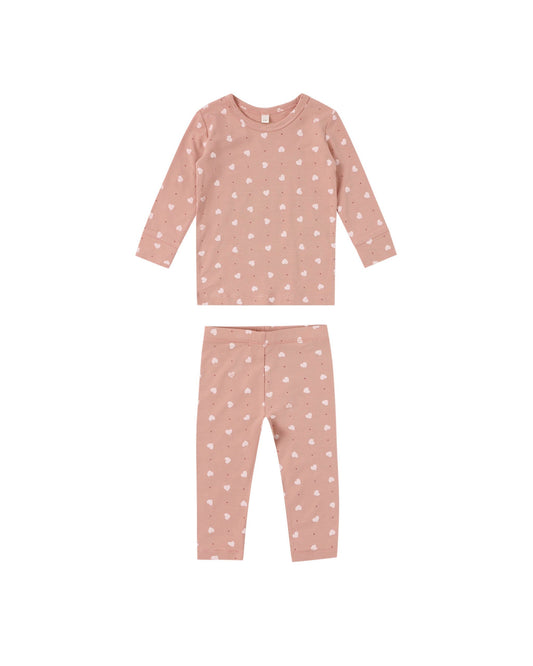 Bamboo Pajama Set Pink Hearts