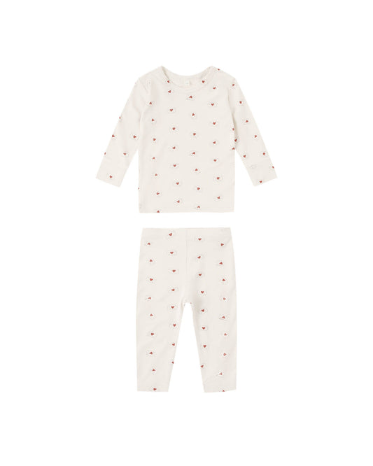 Bamboo Pajama Set Valentine Natural