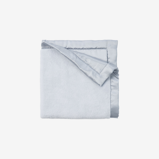 Blue Satin Trim Fleece Security Blanket 20X20