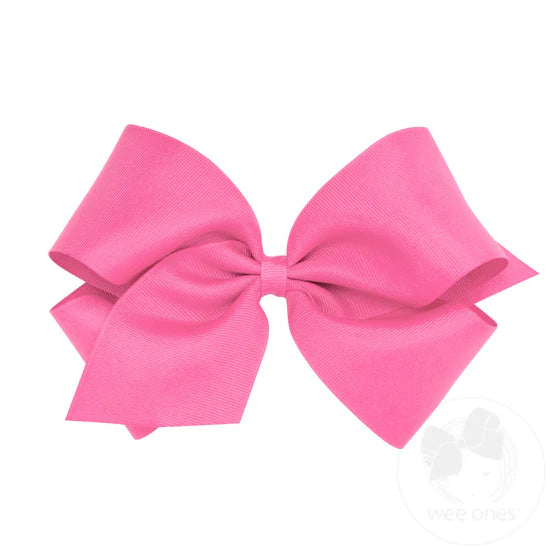 Wee Ones King Grosgrain Bow Hot Pink