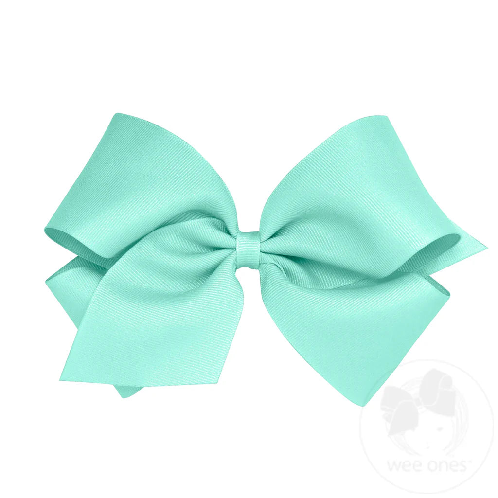 Wee Ones King Grosgrain Bow New Aqua