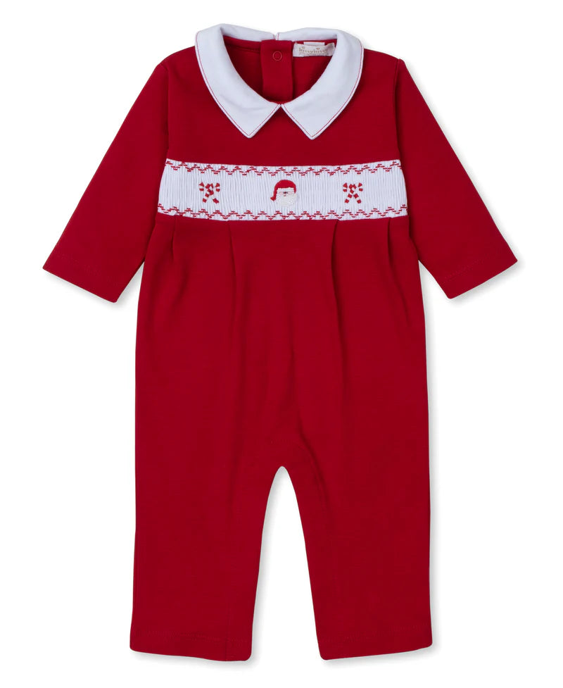 Red Holiday Medley Playsuit Hand Smocked