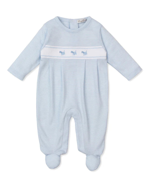 Light Blue Stripe Puppy Footie