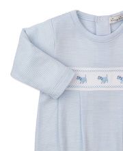 Load image into Gallery viewer, Light Blue Stripe Puppy Footie
