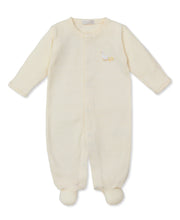 Load image into Gallery viewer, Premier Baby Duckling Yellow Stripe Hand Emb. Footie
