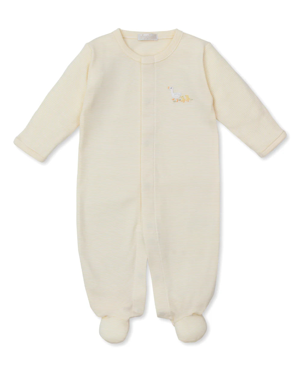 Premier Baby Duckling Yellow Stripe Hand Emb. Footie