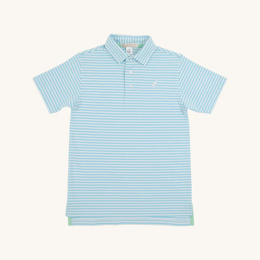 Prim and Proper Polo Brookline Blue Stripe