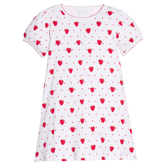 Printed T-Shirt Dress - Strawberries