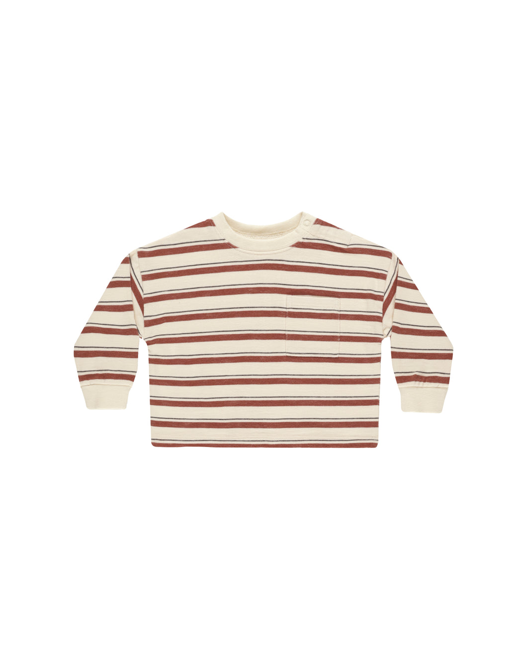 Relaxed Long Sleeve Tee Brick Stripe