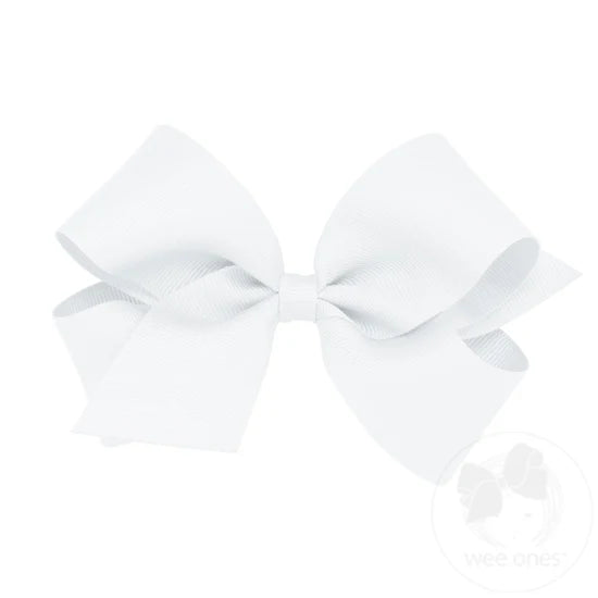 Medium Classic Grosgrain Bow White