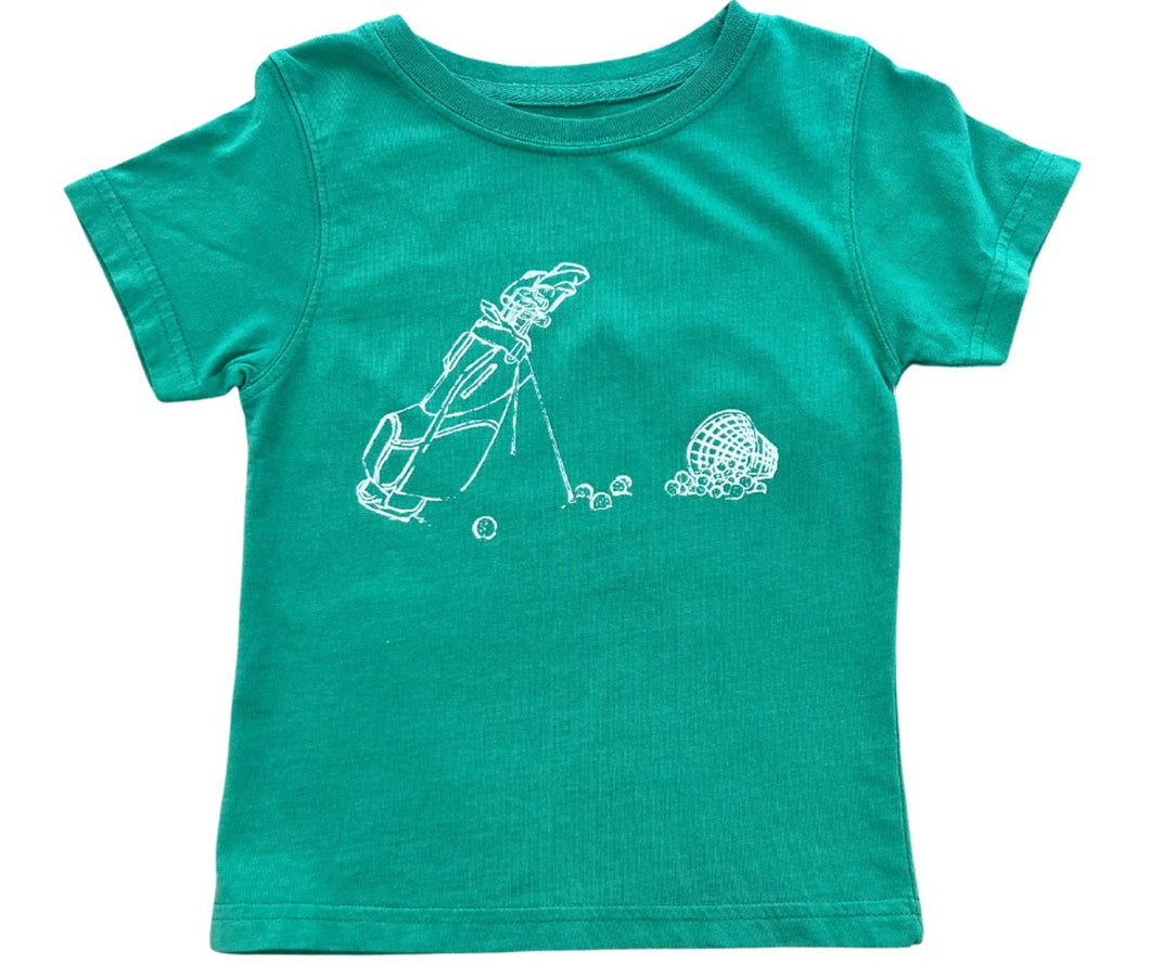 Short Sleeve Green Golf Bag Tee