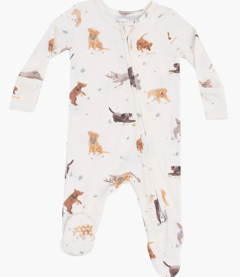 Watercolor Puppies 2 Way Zipper Footie