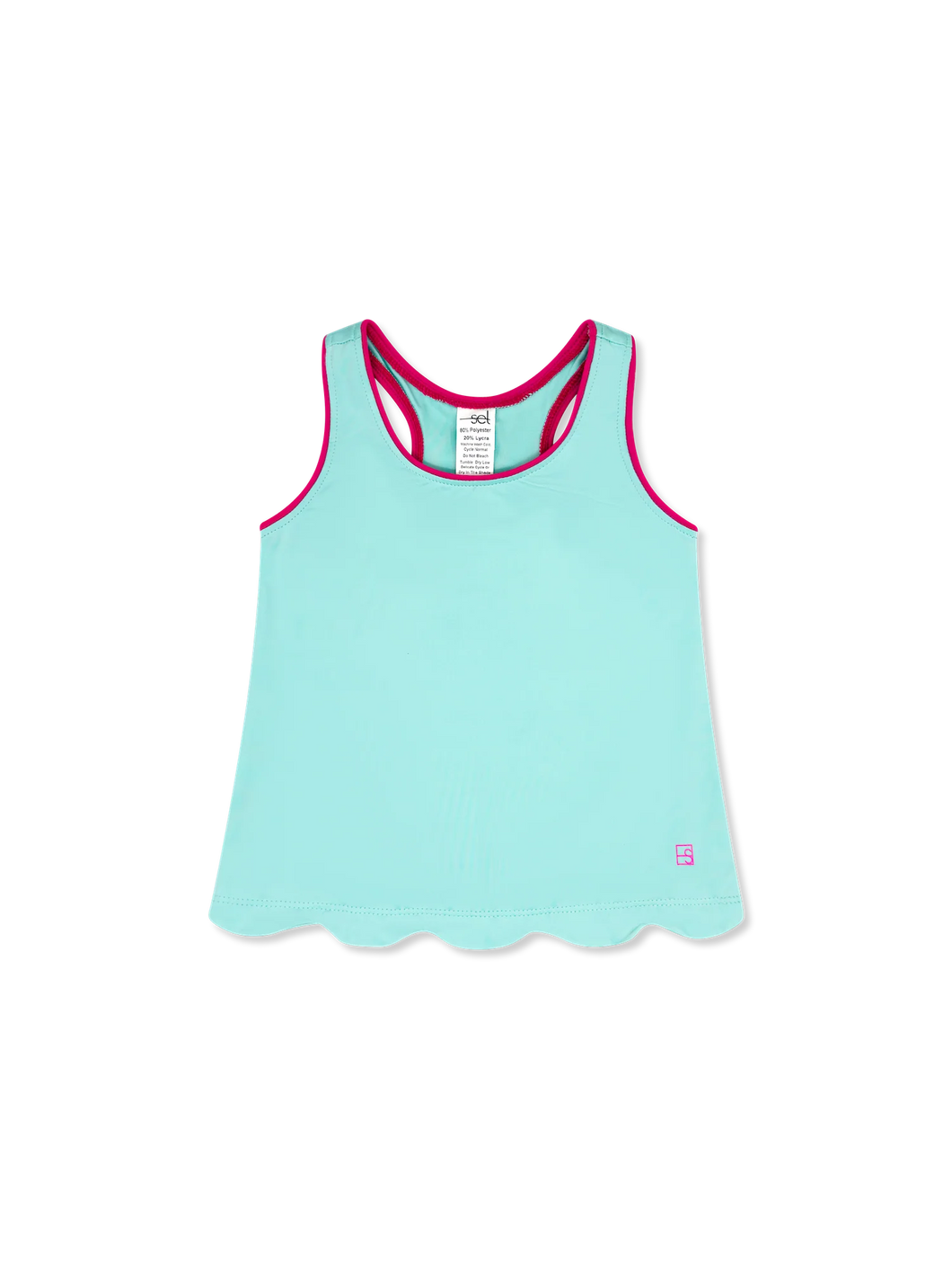 Anna Scallop Tank- Totally Turquoise