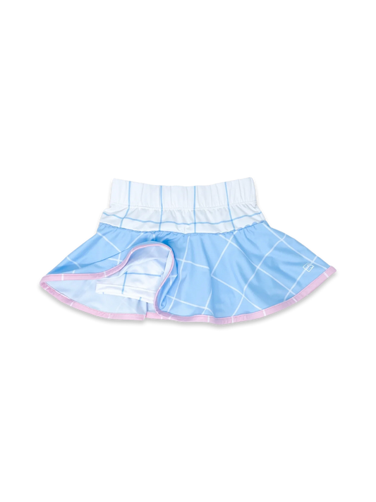 Quinn Skort Cotton Candy Blue Windowpane