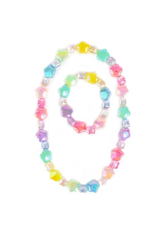 Wish Upon a Rainbow Star Necklace & Bracelet Set