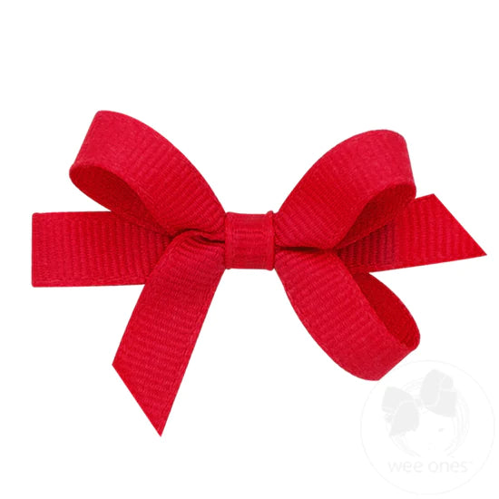 Baby Classic Grosgrain Girls Hair Bow Plain Wrap Red