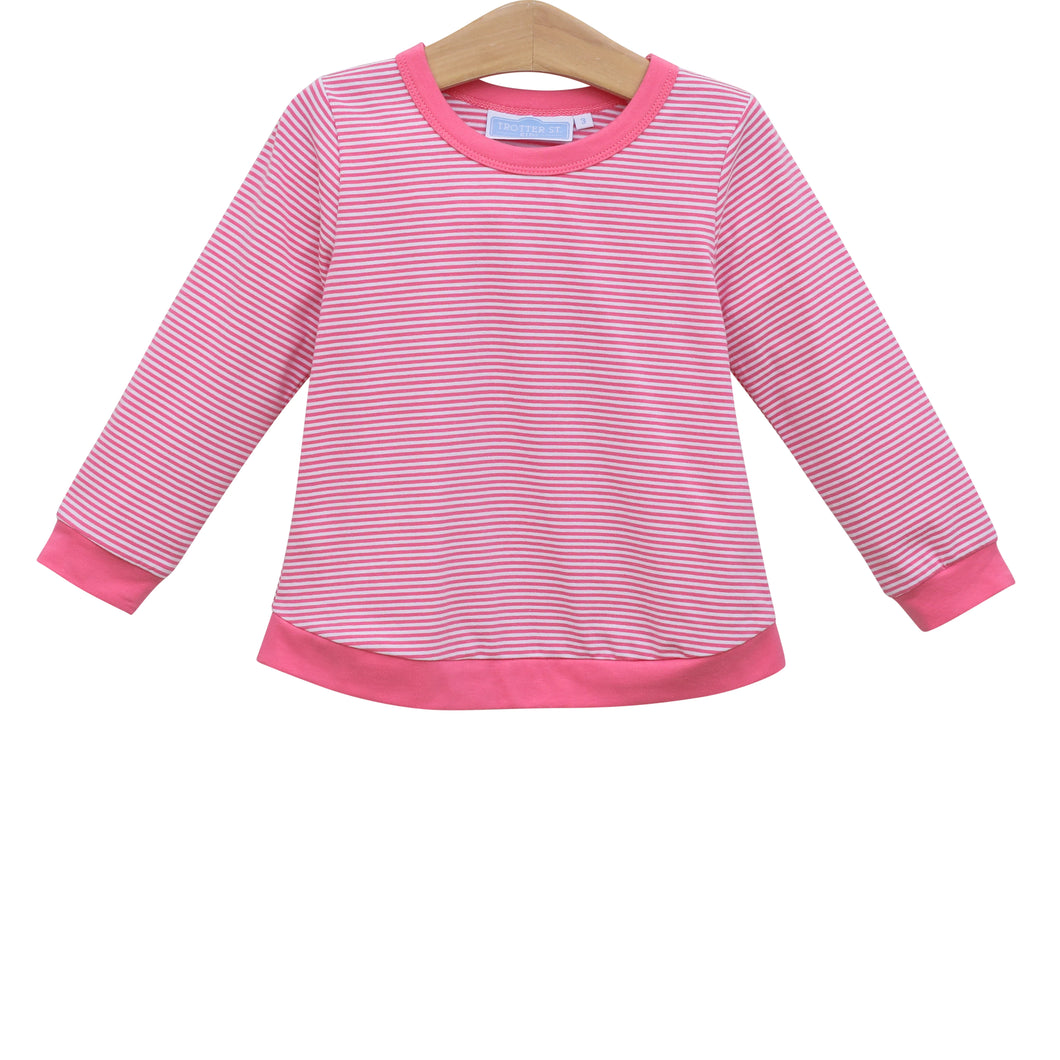 Reagan Top Hot Pink Stripe