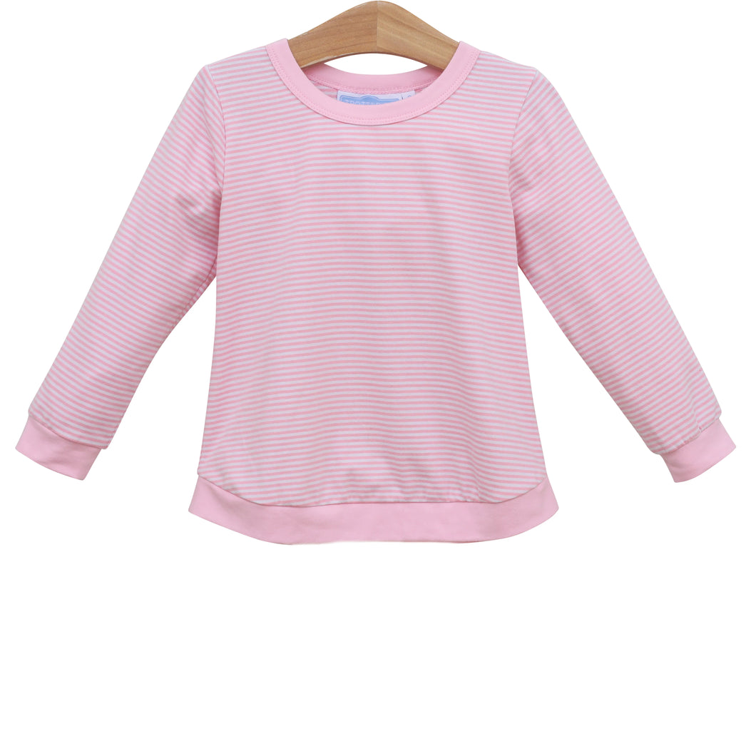 Reagan Top Light Pink Stripe