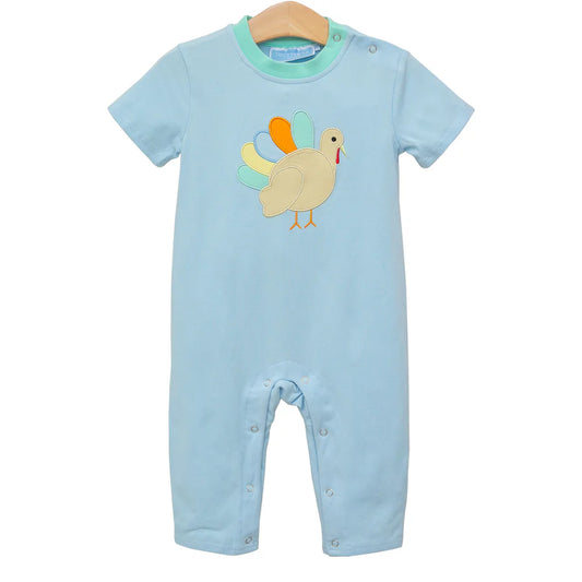 Blue Boys Turkey Romper