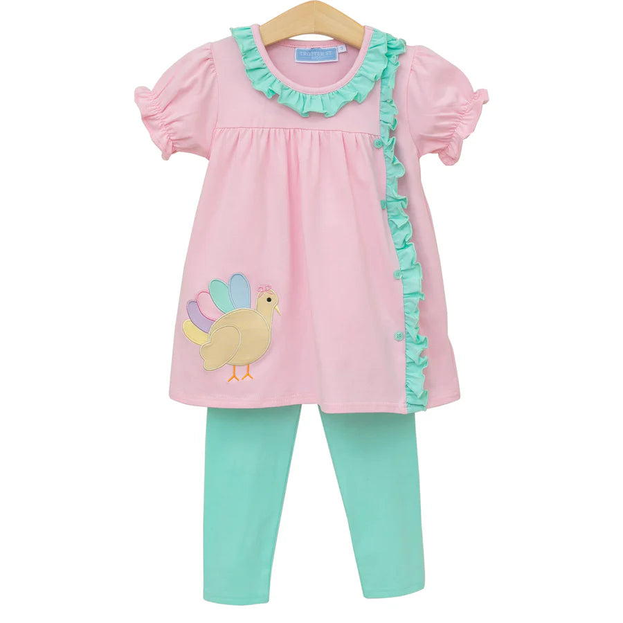 Turkey Ruffle Pants Set