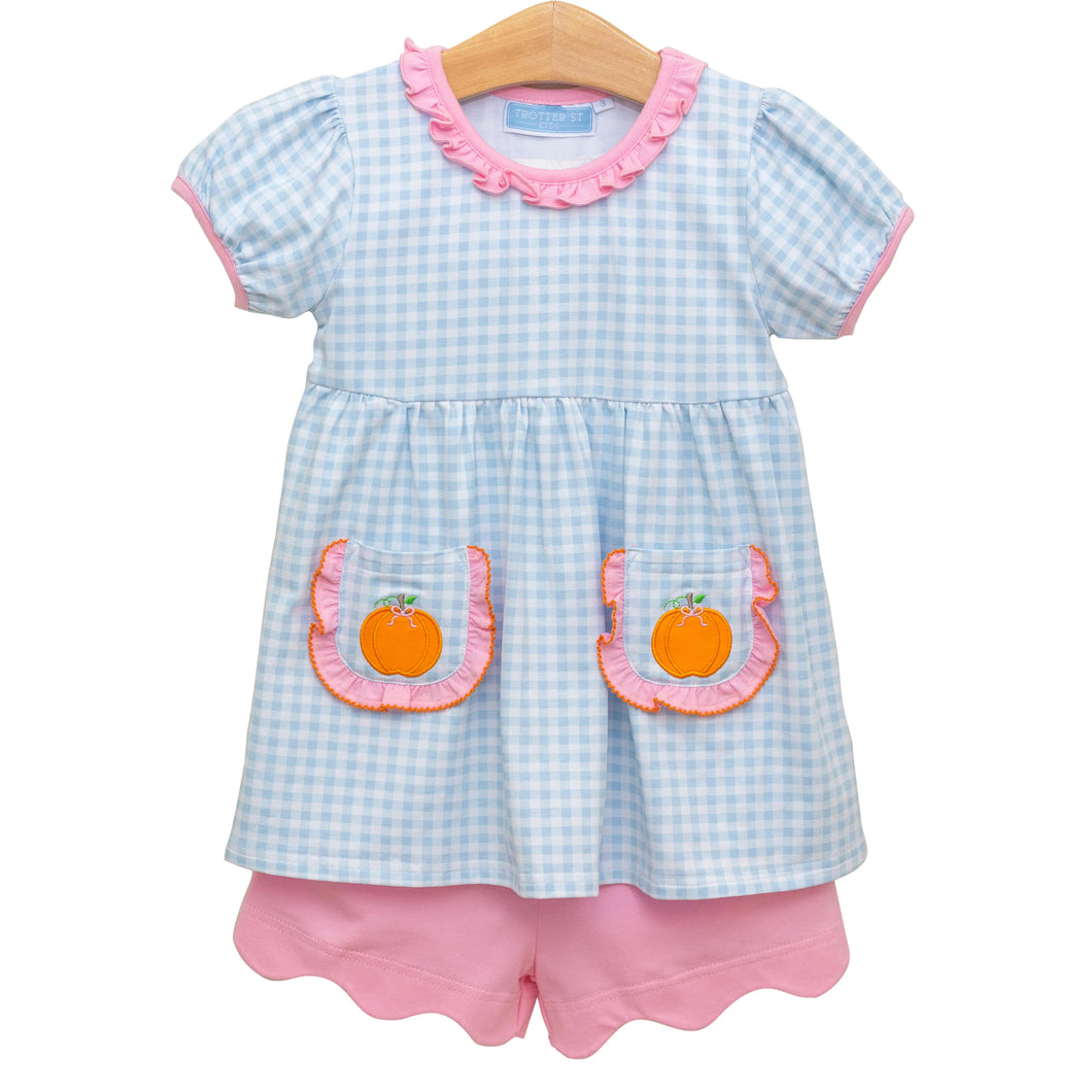 Pumpkin Short Sleeve Bloomer Set