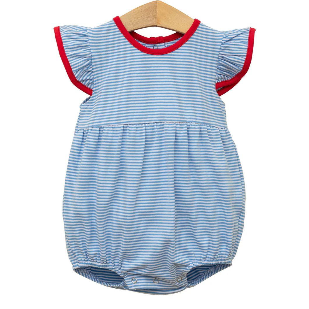 Lucy Bubble Cornflower Stripe/Red