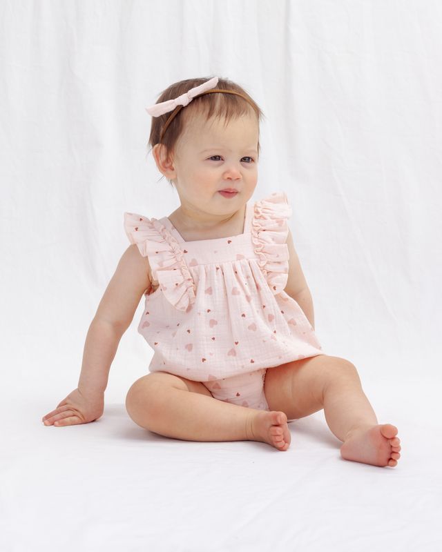 Maya Romper || Heart Confetti