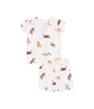 Watercolor Puppies Loungewear Short Set