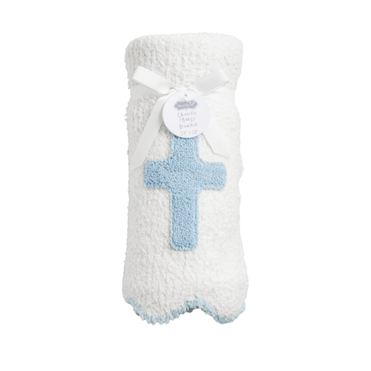 Blue Cross Chenille Blanket