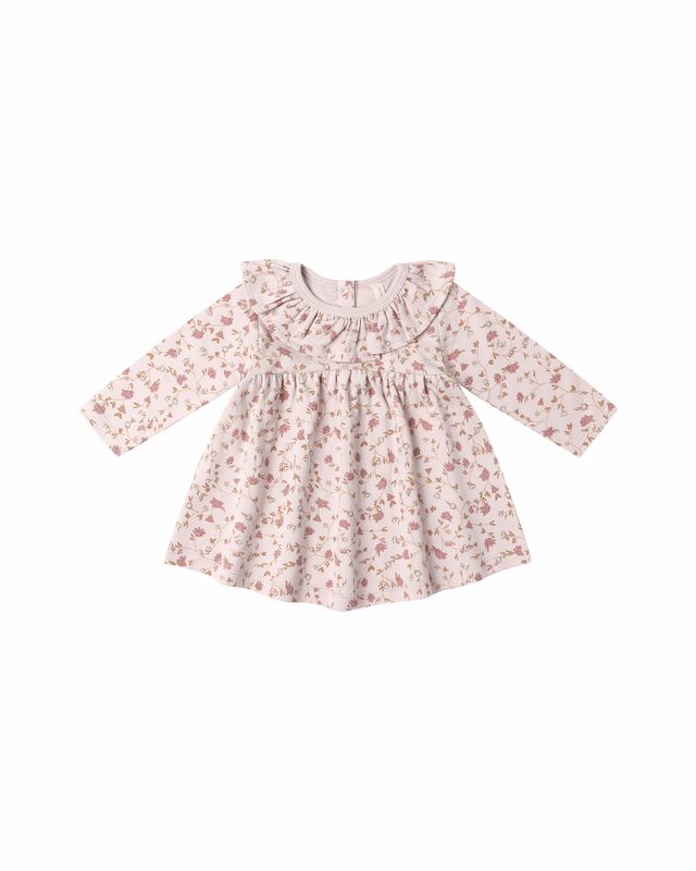 Ruffle Collar Jersey Dress Garden