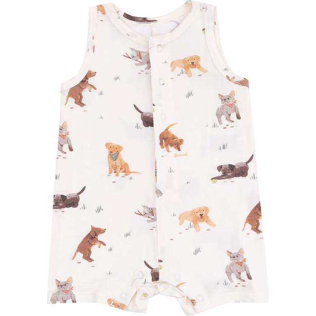 Watercolor Puppies sleeveless Shortie Romper