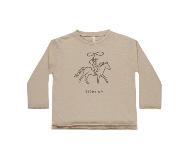 Raw Edge Long Sleeve Tee || Giddy Up