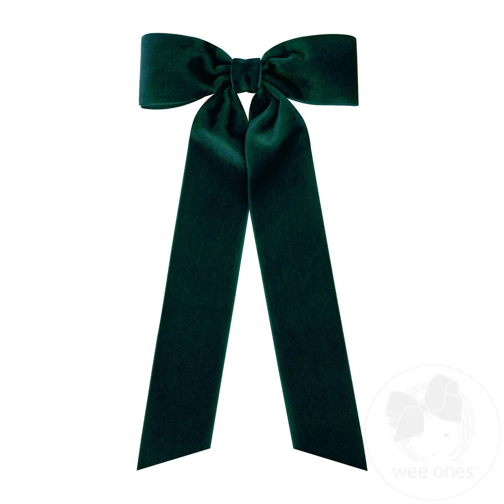 Forest Green Med Velvet Bowtie with Tails