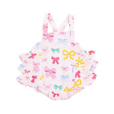 Colorful Bows Ruffle sunsuit