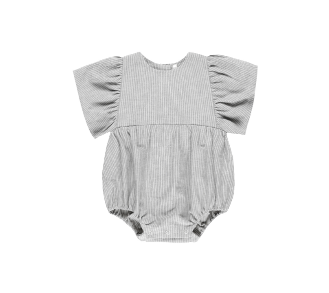 Kalea Romper || Blue Micro Stripe