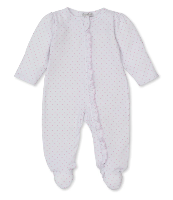 Mini Heart Light Pink Footie with Zipper