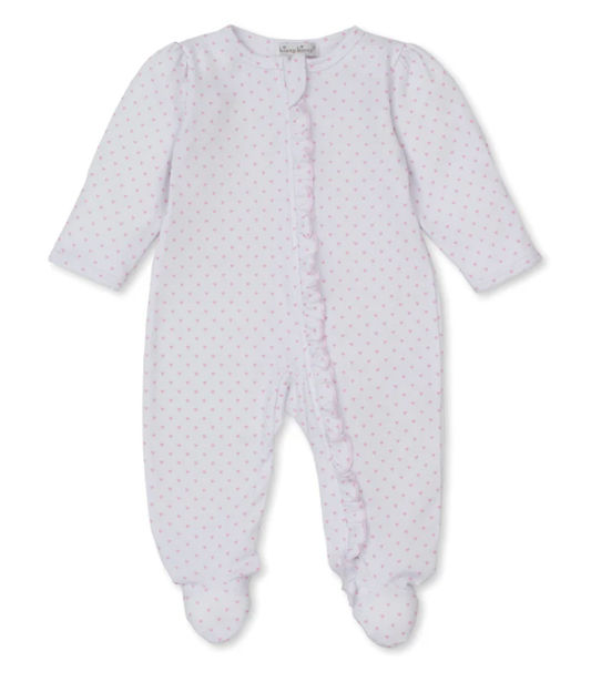 Mini Heart Light Pink Footie with Zipper