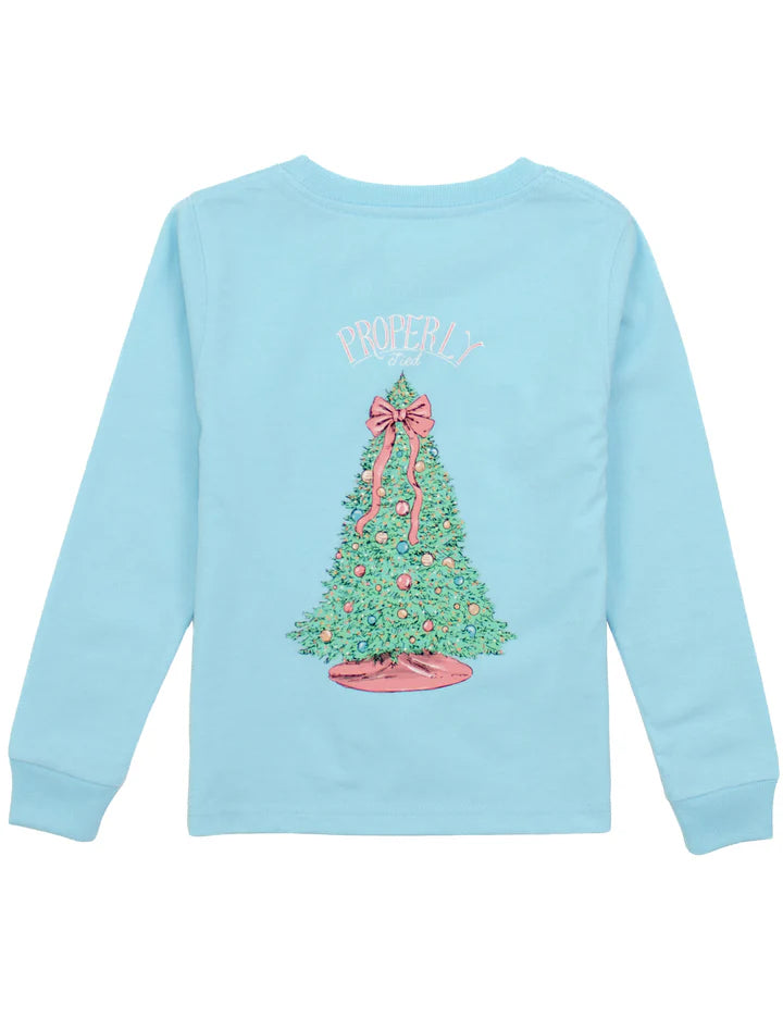 Girls Merry and Bright LS Powder and Blue
