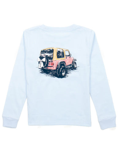 Properly tied girls long sleeve tee with jeep and bow for the best dressed child 