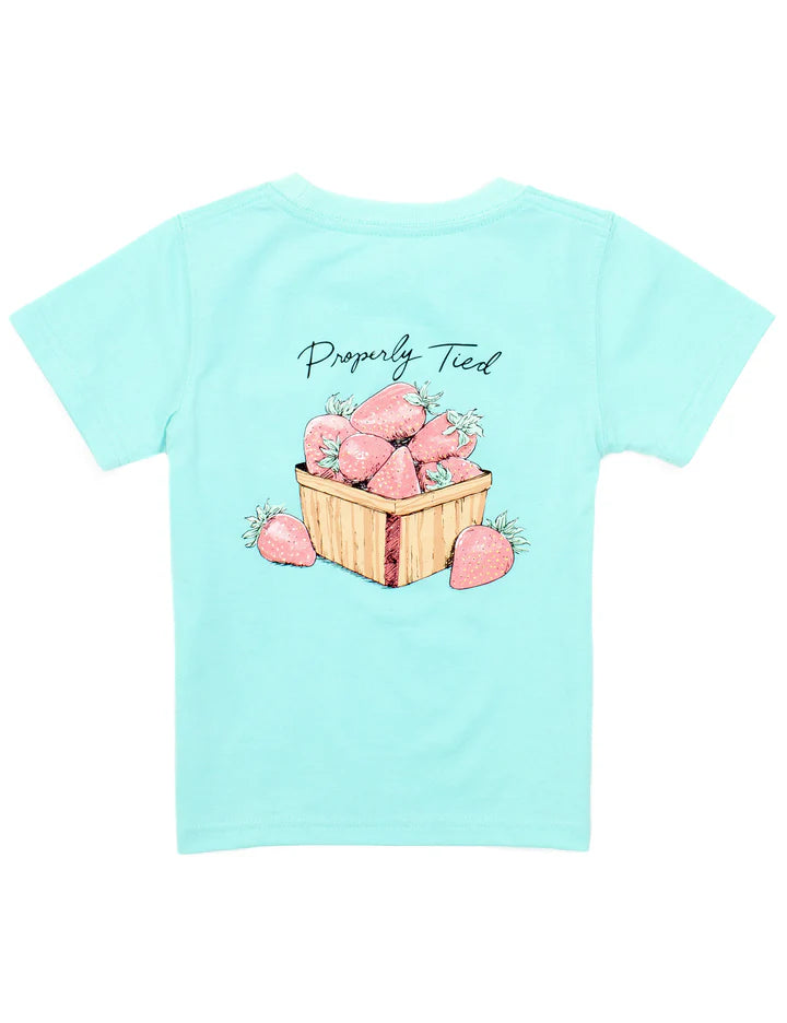Properly Tied Girls Strawberry Basket SS Seafoam