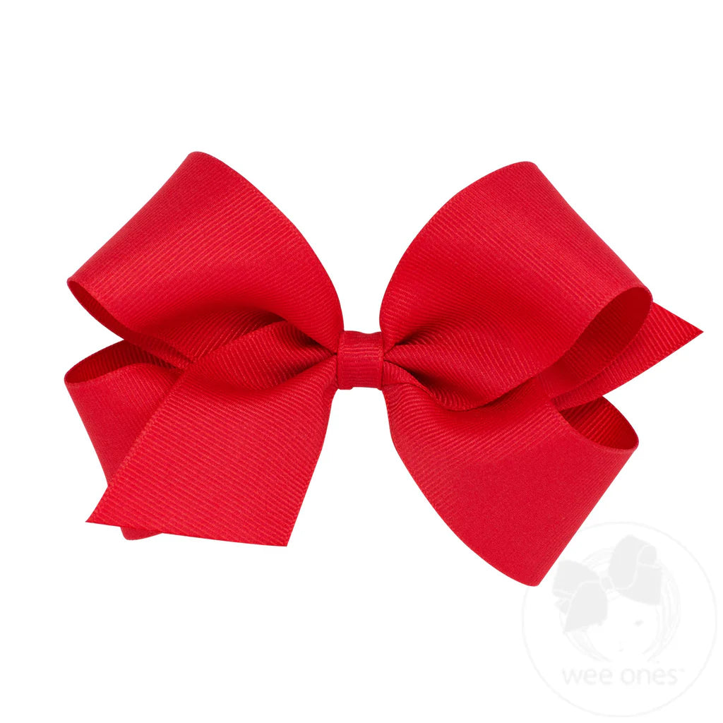 Medium Solid Red Grosgrain Bow