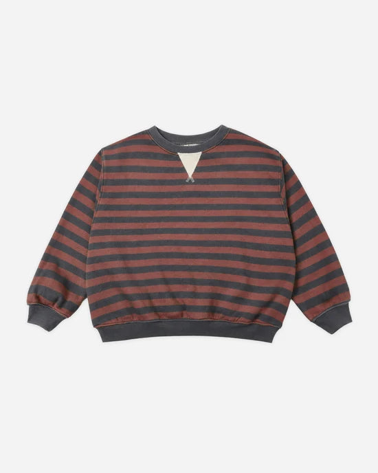 Oversized Crew Mulberry Stripe
