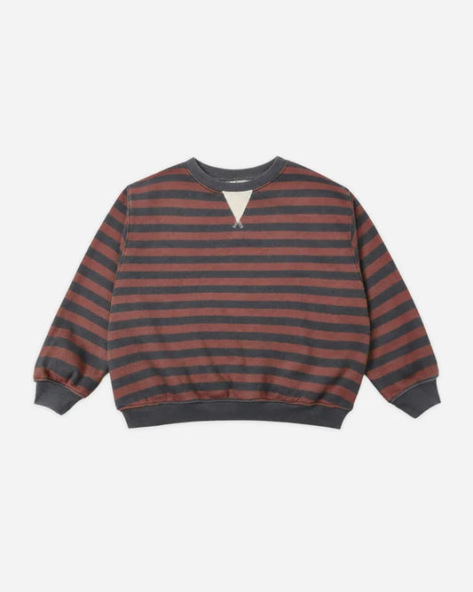 Oversized Crew Mulberry Stripe