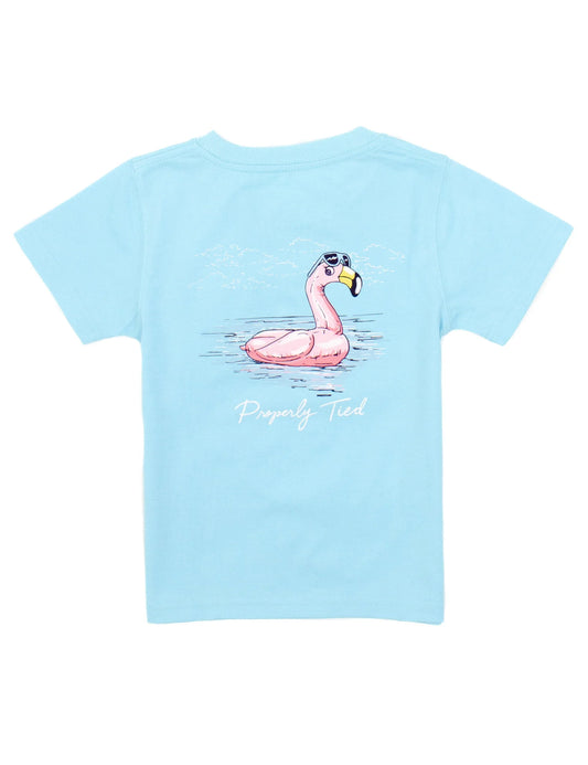 Properly Tied Girls Flamingo Float SS Aqua * size 2&5