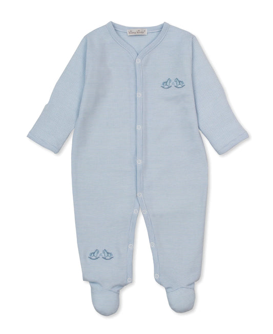 Blue Stripe Rocking Horse Footie
