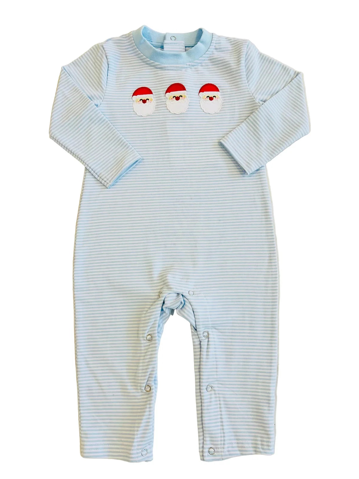 Santa Trio Romper Blue