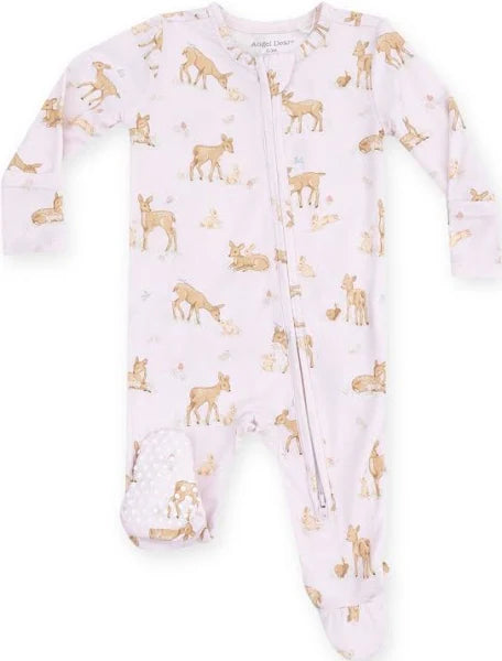 Little Fawn 2 Way Zipper Ruffle Back Footie